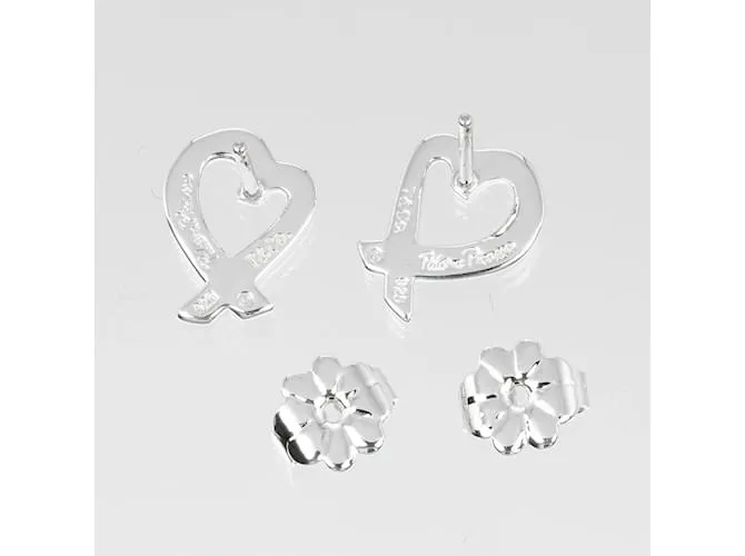 Pendientes de Stud Corazón Amoroso de Tiffany & Co. Plata 