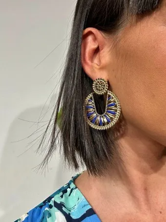 Pendientes Dos Piezas JAMBULLY Azul Klein