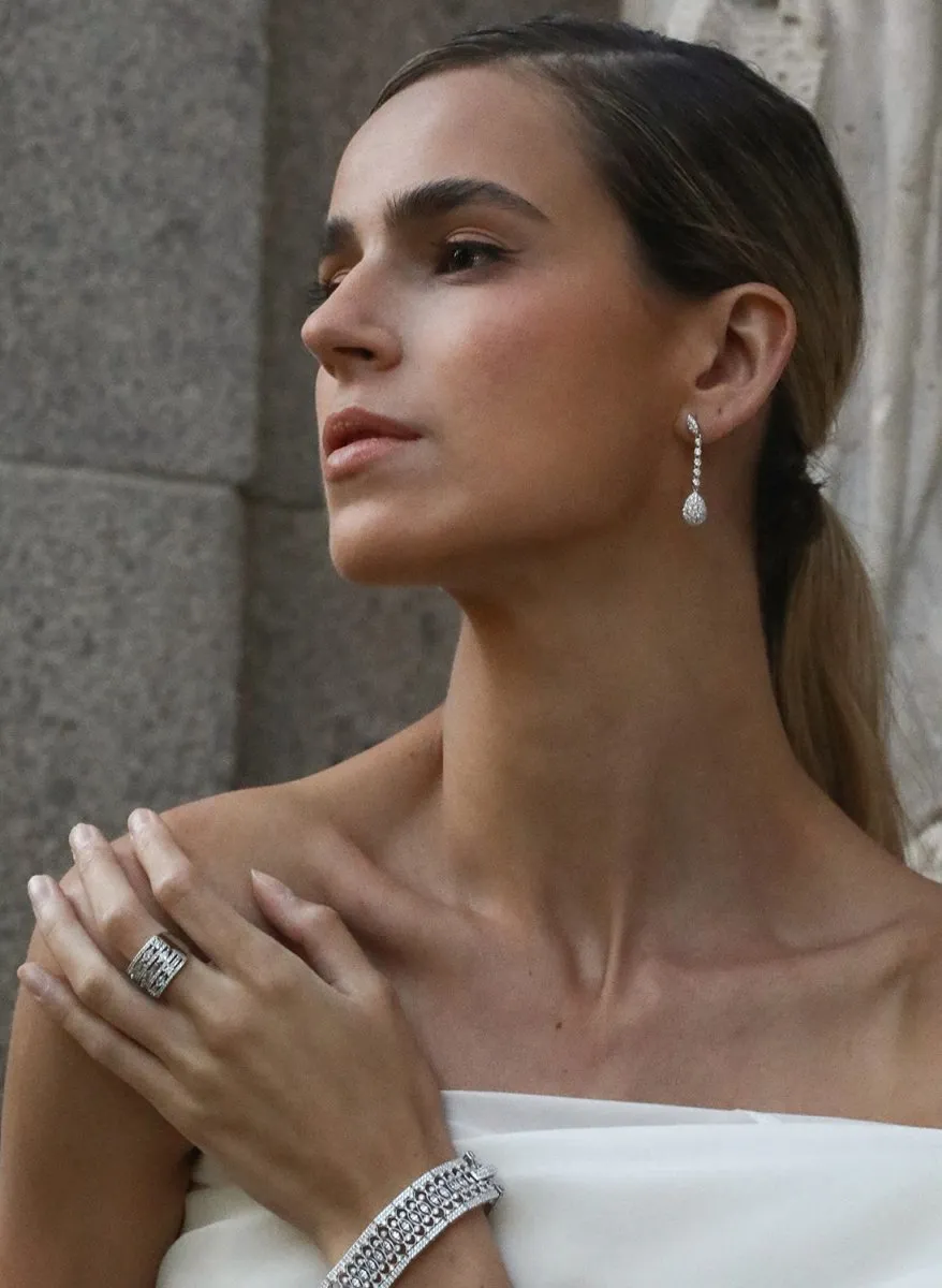 Pendientes novia swarovski diseo colgante con circonita