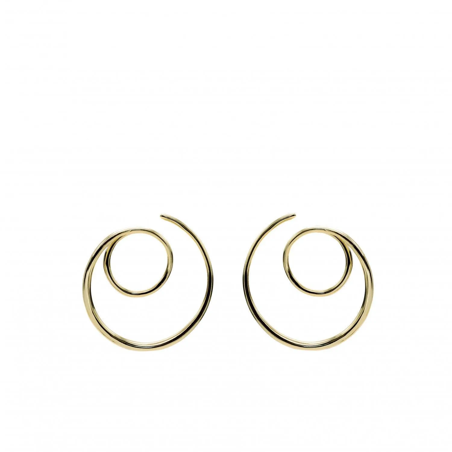 Pendientes originales diseo espiral baados en oro