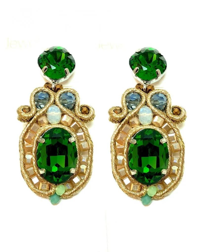 PENDIENTES VERDES ELEGANTES