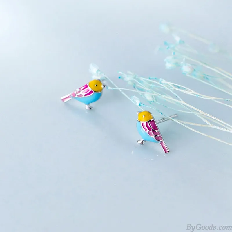 Personalized Bird Earrings Studs Hummingbird Animal Earrings Bird Jewelry For Girl
