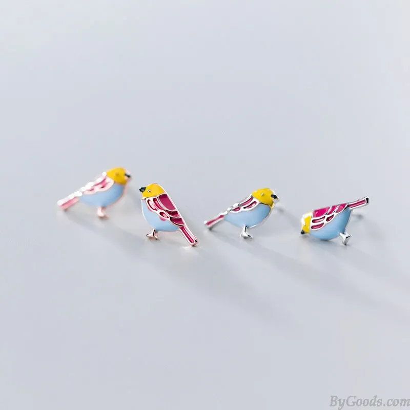 Personalized Bird Earrings Studs Hummingbird Animal Earrings Bird Jewelry For Girl