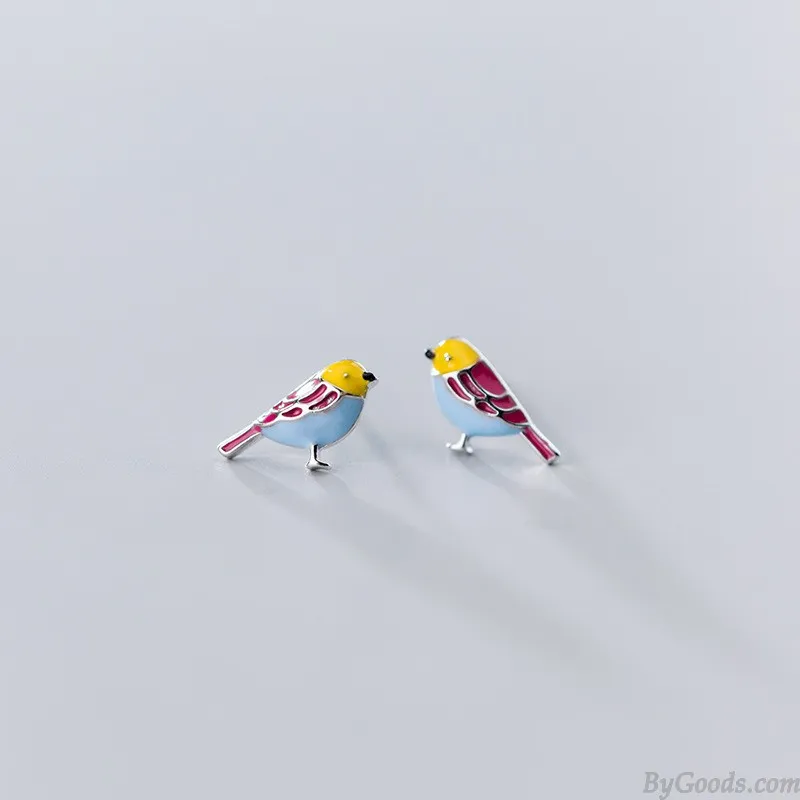 Personalized Bird Earrings Studs Hummingbird Animal Earrings Bird Jewelry For Girl