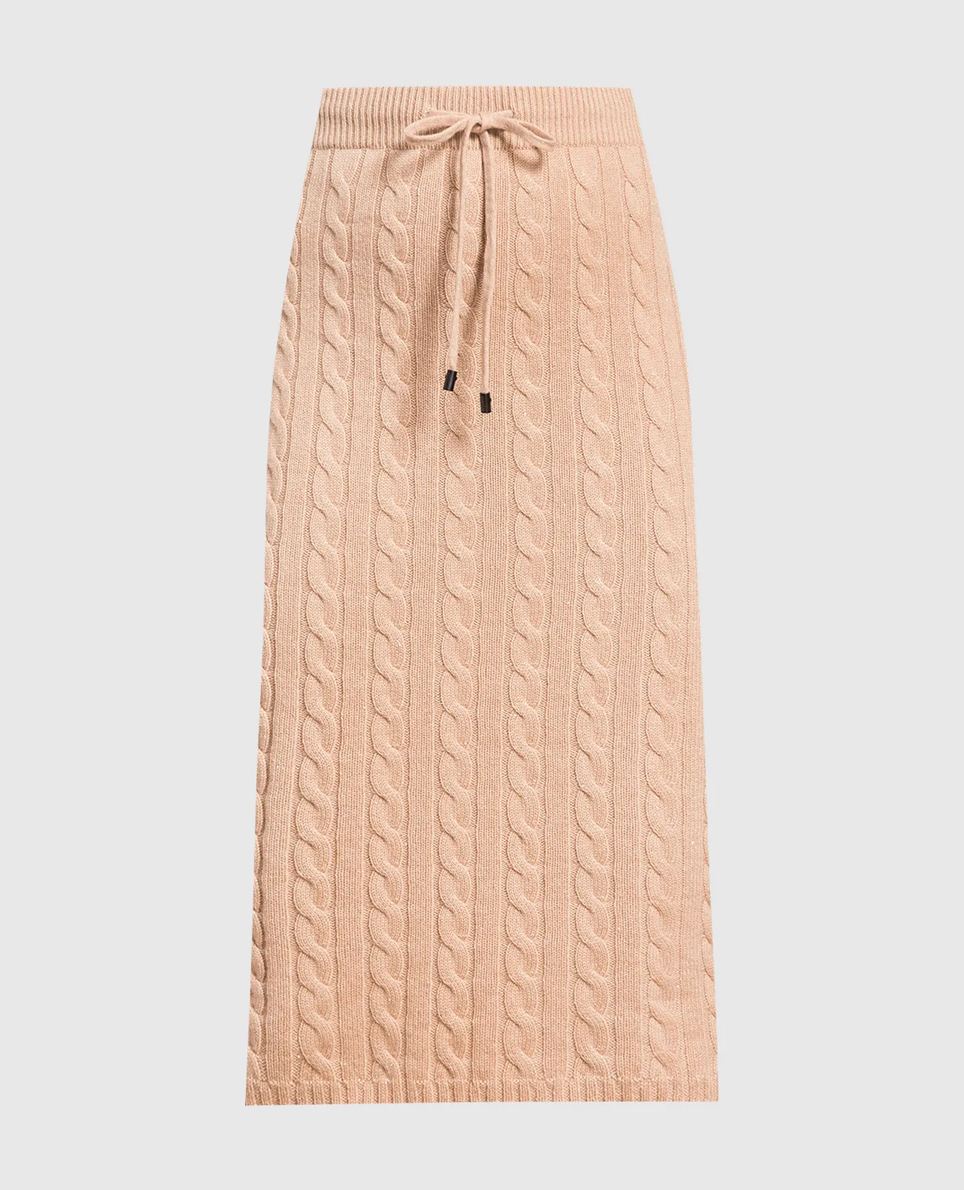 Peserico Beige midi skirt with textured pattern and lurex