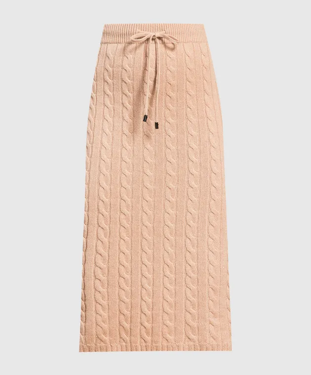 Peserico Beige midi skirt with textured pattern and lurex