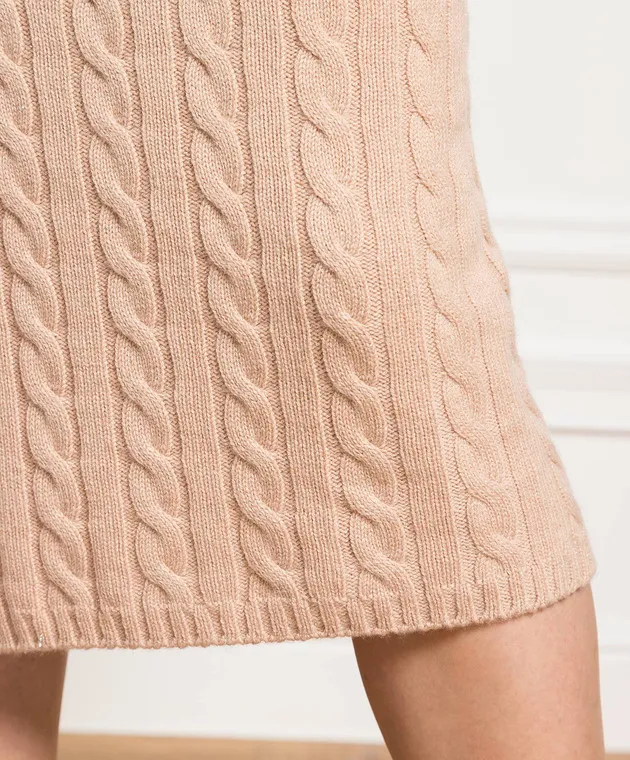 Peserico Beige midi skirt with textured pattern and lurex