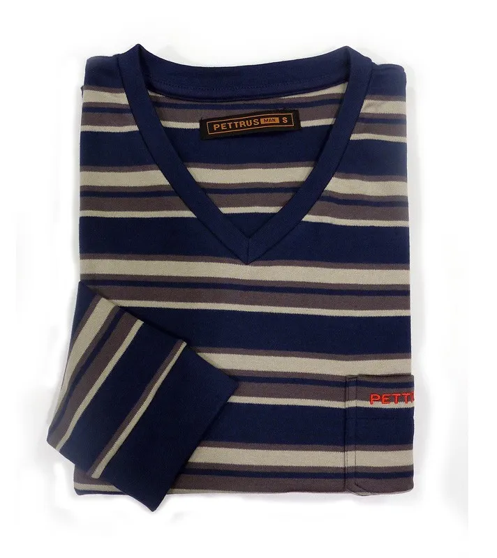 Pijama Pettrus Algodón Rayas con Puños