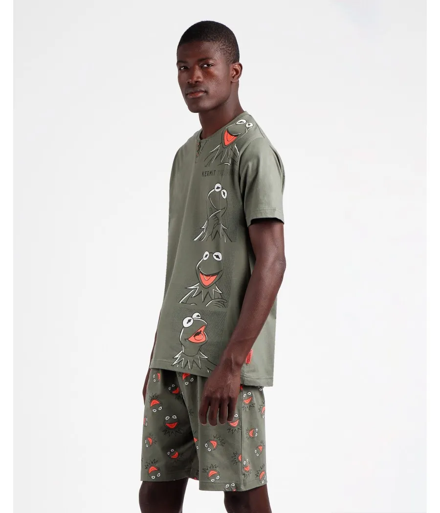 Pijama verano hombre Disney 28 Kermit verde