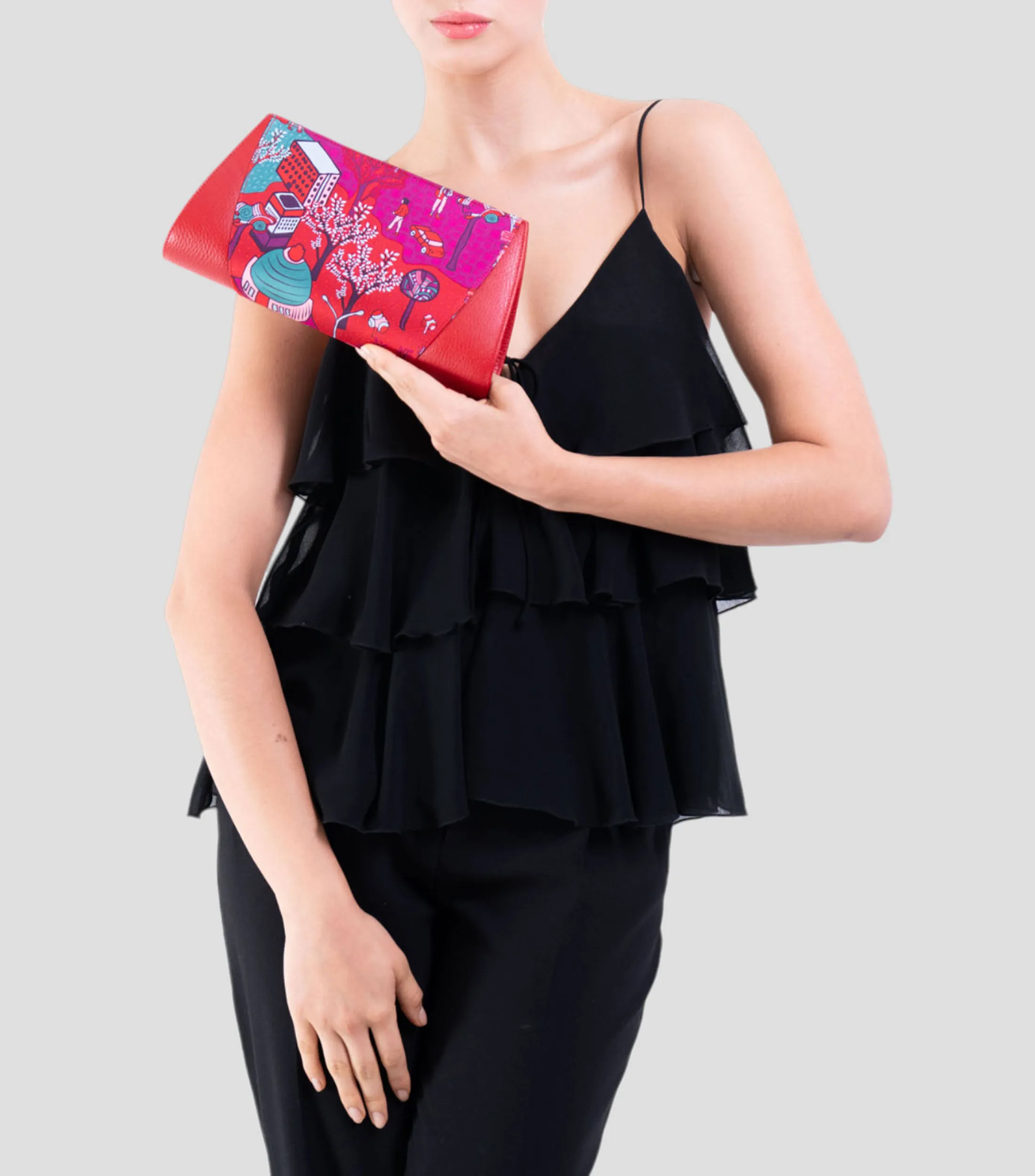Pineda Covalin Bolso clutch magenta Sen Mi Ciudad Mujer
