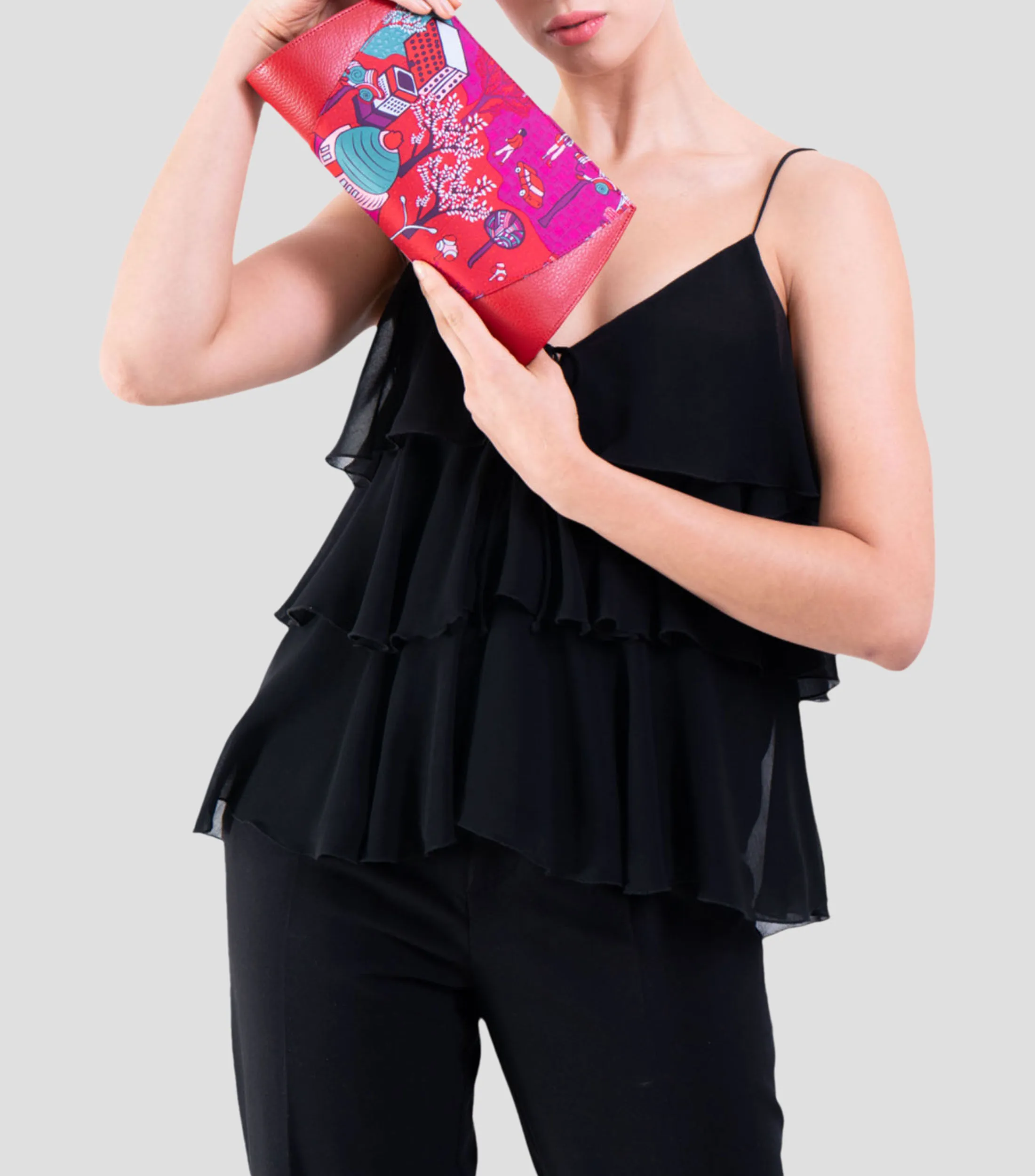 Pineda Covalin Bolso clutch magenta Sen Mi Ciudad Mujer