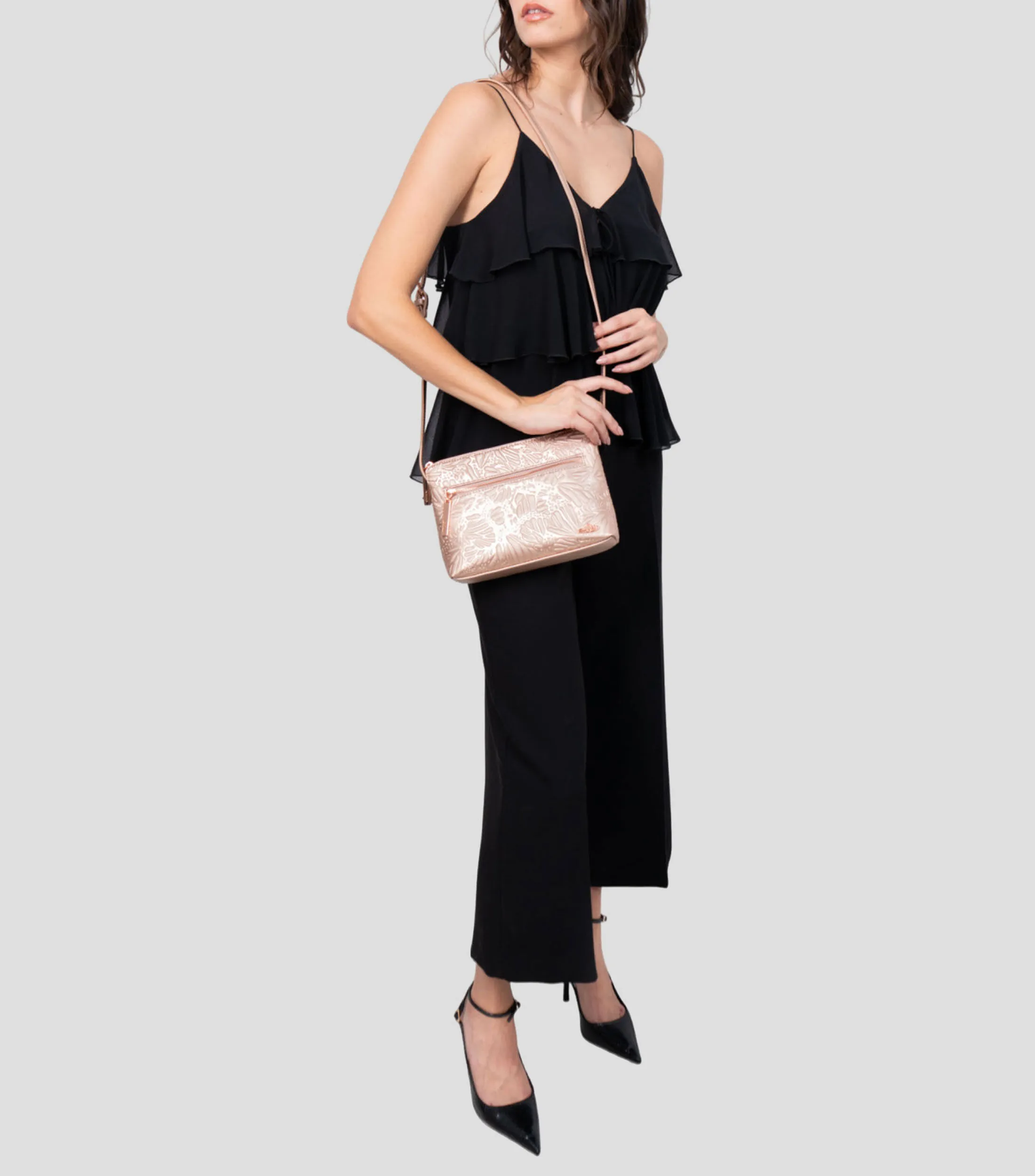Pineda Covalin Bolso crossbody rosa Yaakun con mariposas Mujer