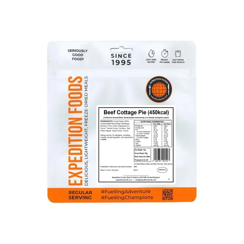 Plato liofilizado EXPEDITION FOODs Pastel de pastor