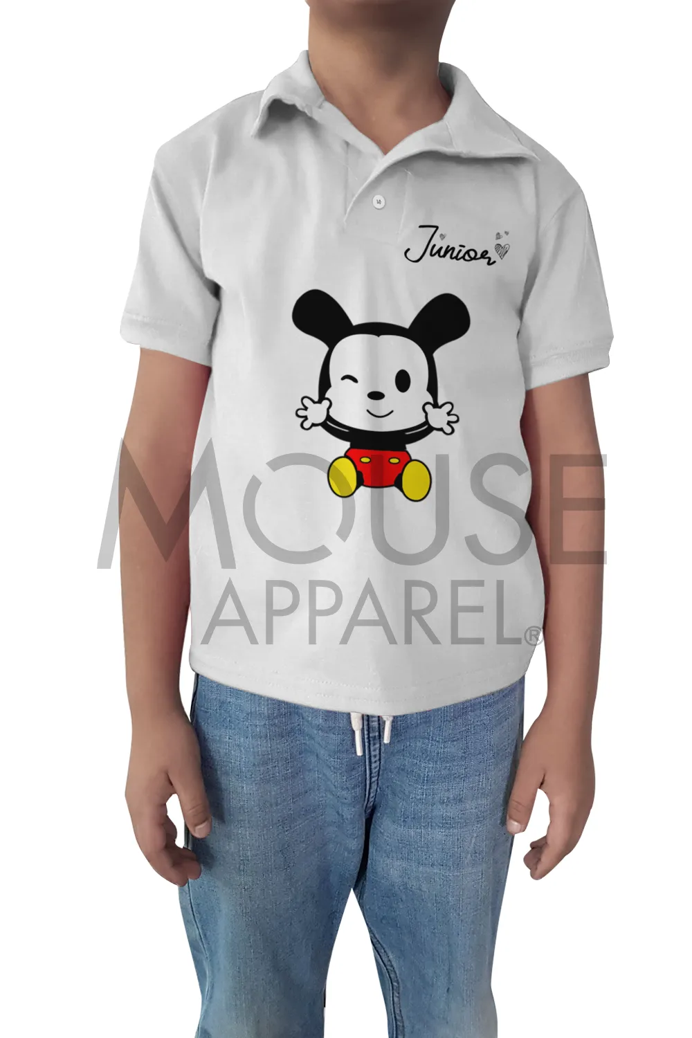 Playera tipo polo Bebé y Nio. Junior Mouse