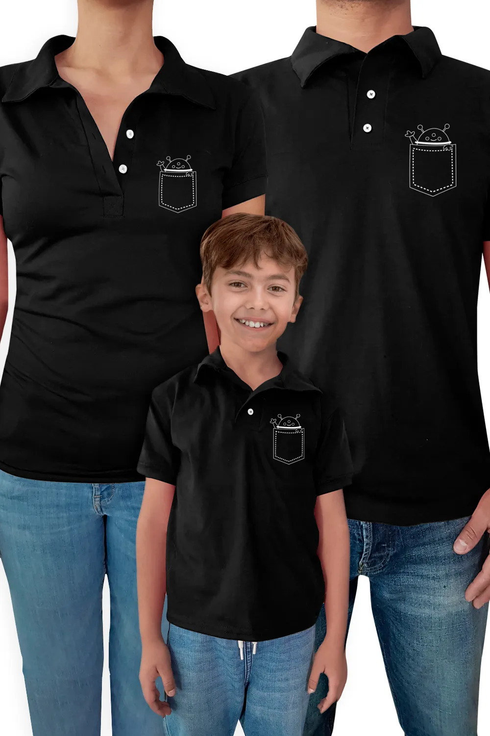 Playera tipo polo Bebé y Nio. Y más allá