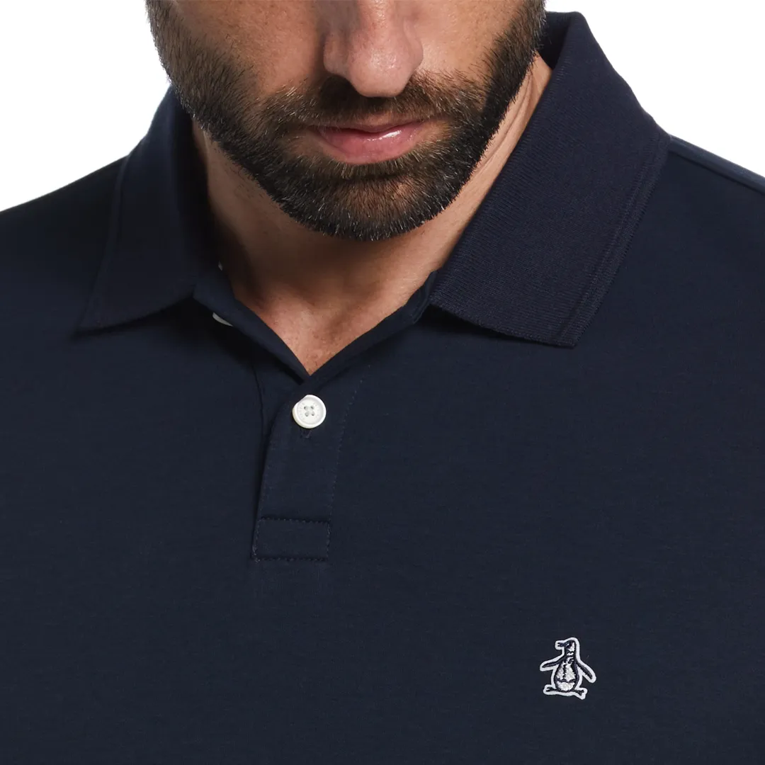 Polo Penguin Basica Lisa Interlock Manga Corta Azul