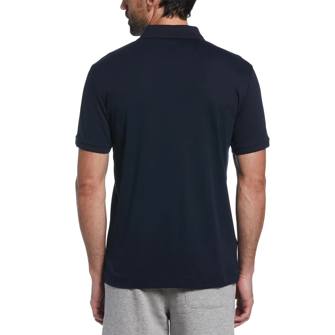 Polo Penguin Basica Lisa Interlock Manga Corta Azul
