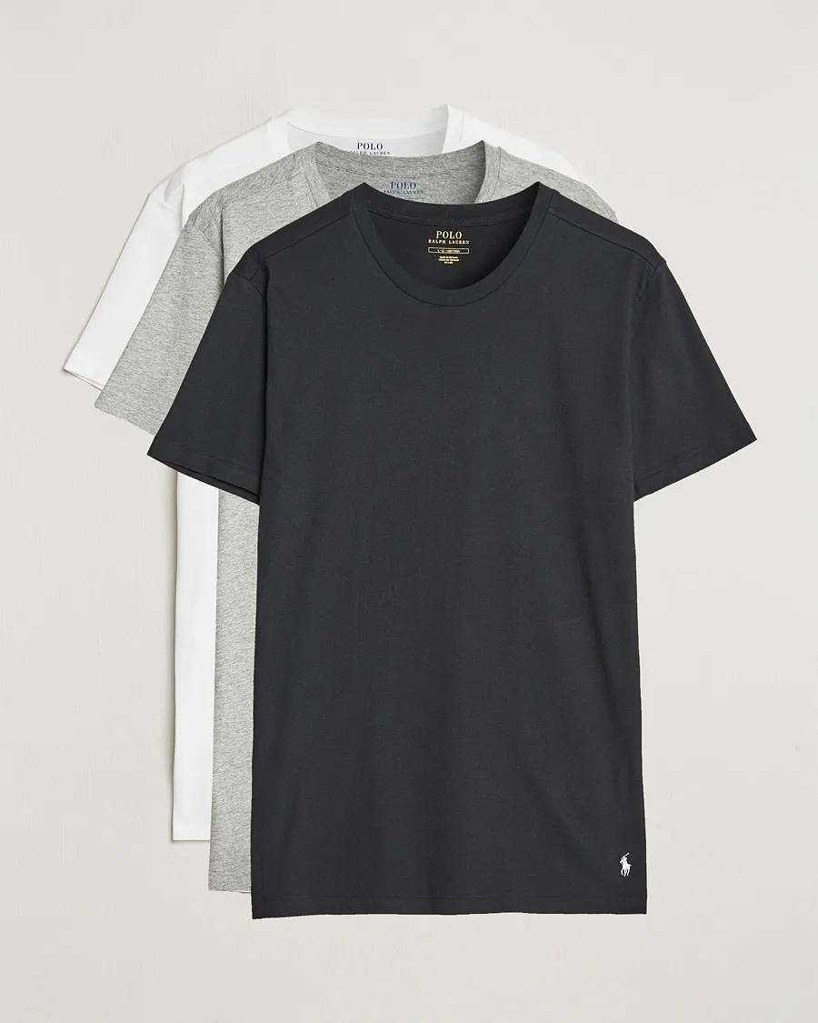 POLO RALPH LAUREN 3PACK CREW NECK TSHIRT WHITE/BLACK/ANDOVER HEATHER