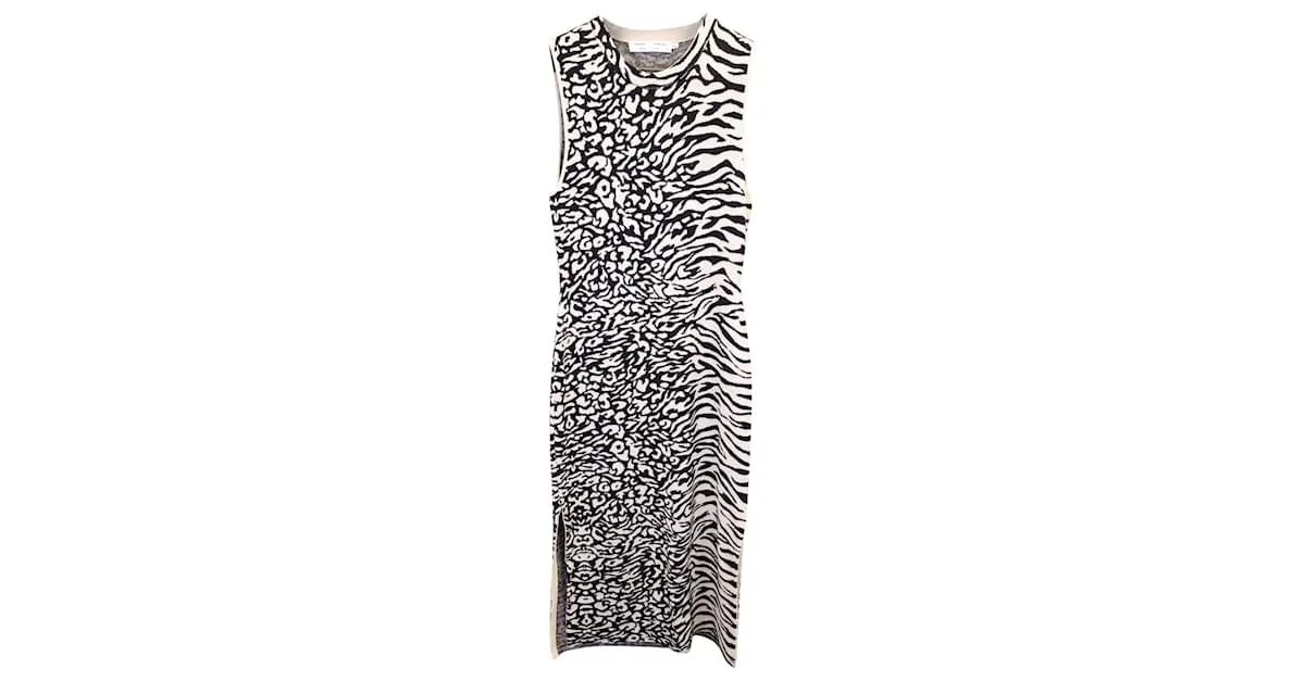 Proenza Schouler Vestido midi jacquard White Label Wo de viscosa con estampado animal Impresión de pitón 