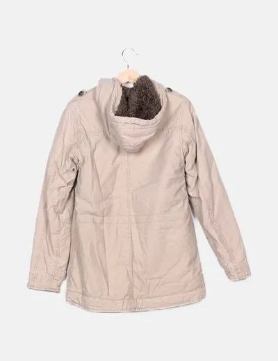 Pull&Bear Parka beige básica