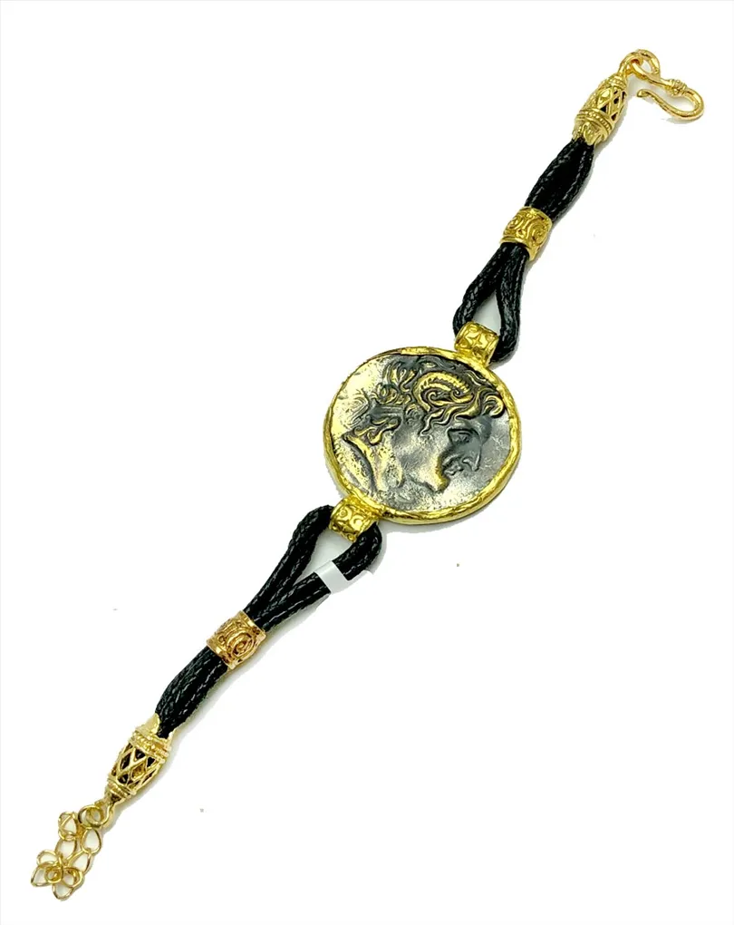PULSERAS DE MONEDAS ANTIGUAS CON BAÑO DE ORO, DISEÑOS UNICOS