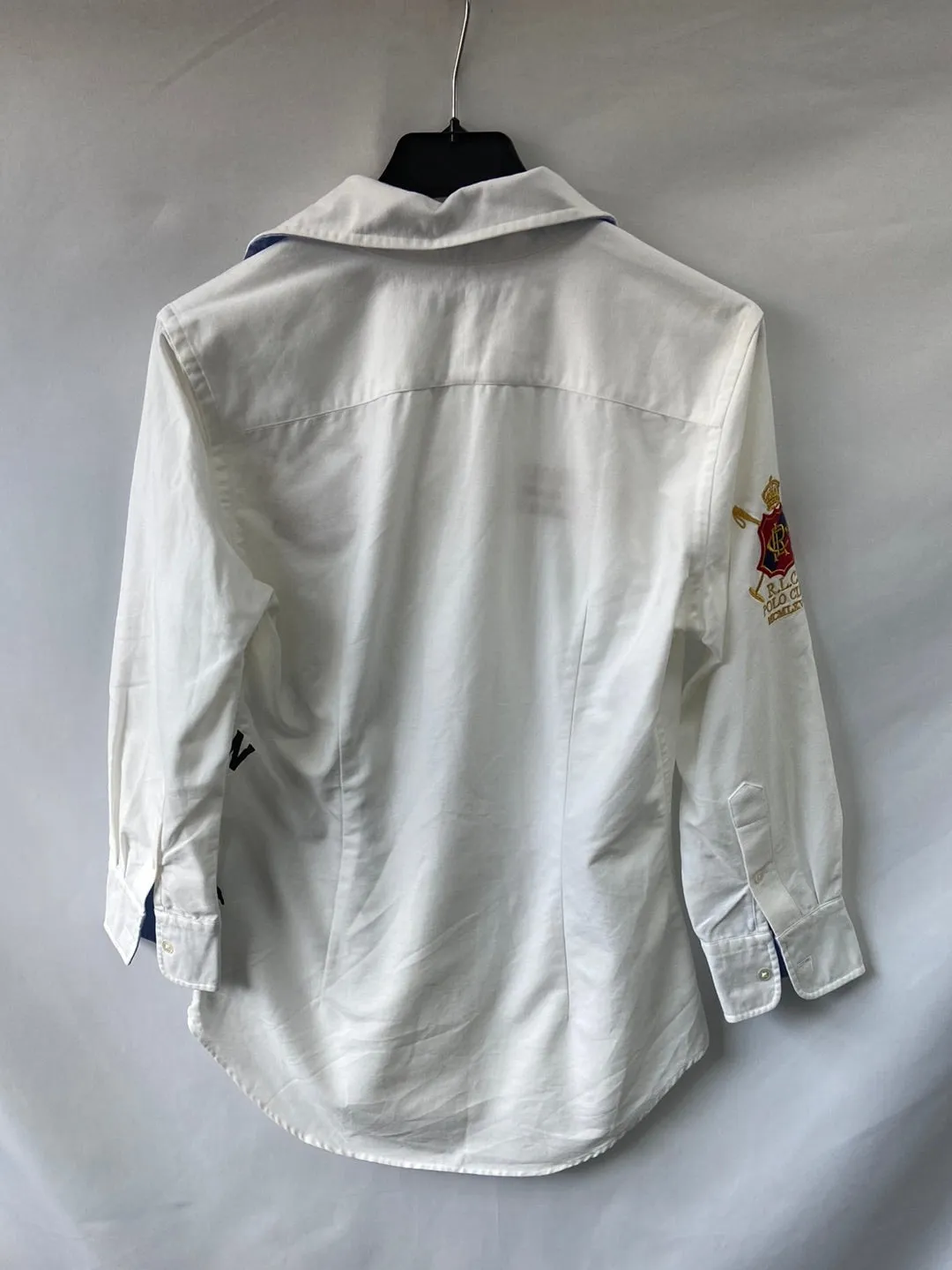 RALPH LAUREN.Camisa blanca parches T6(s)