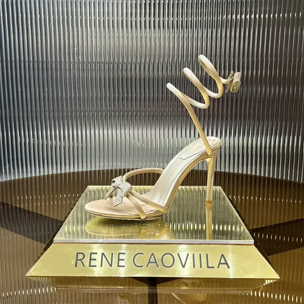 Rene Caovilla Mujer Cleo Nudeu00a0Sandalia con Lazos 105 C12086105R001V104