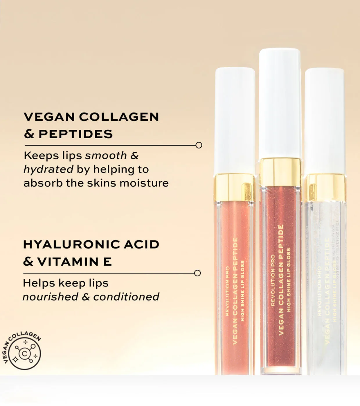 REVOLUTION PRO  BRILLO DE LABIOS VEGAN COLLAGEN PEPTIDE  BOMBSHELL
