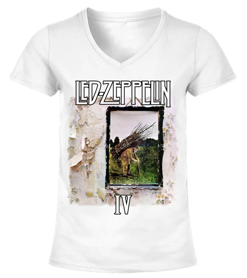 RK70S004WT. LED ZEPPELIN  LED ZEPPELIN IV CAMISETA CUELLO PICO MUJER