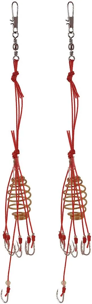 Ruilogod 2 PCS Línea de nylon roja seis en un grupo de peces grises de Grupo 6#