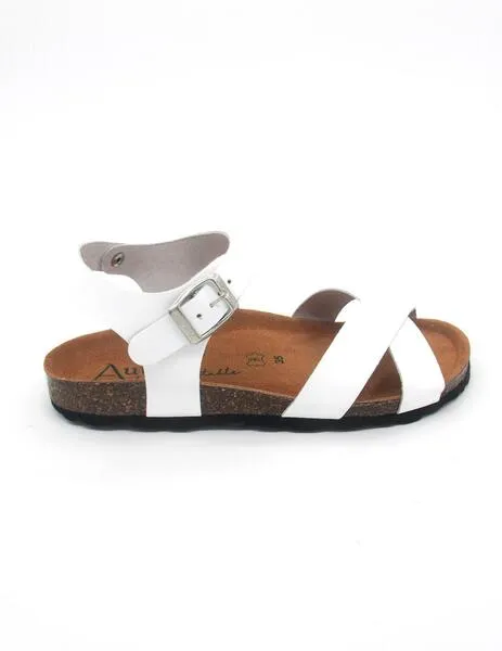 Sandalia Autenti 11053 blanca de bio piel