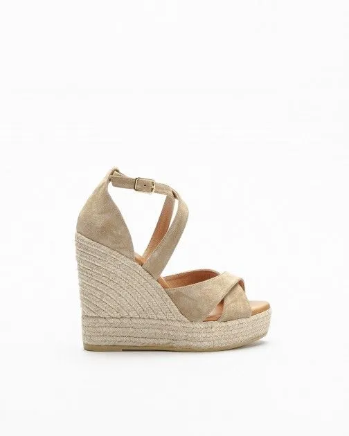 Sandalias con cuña PROF 22244 gris pardo