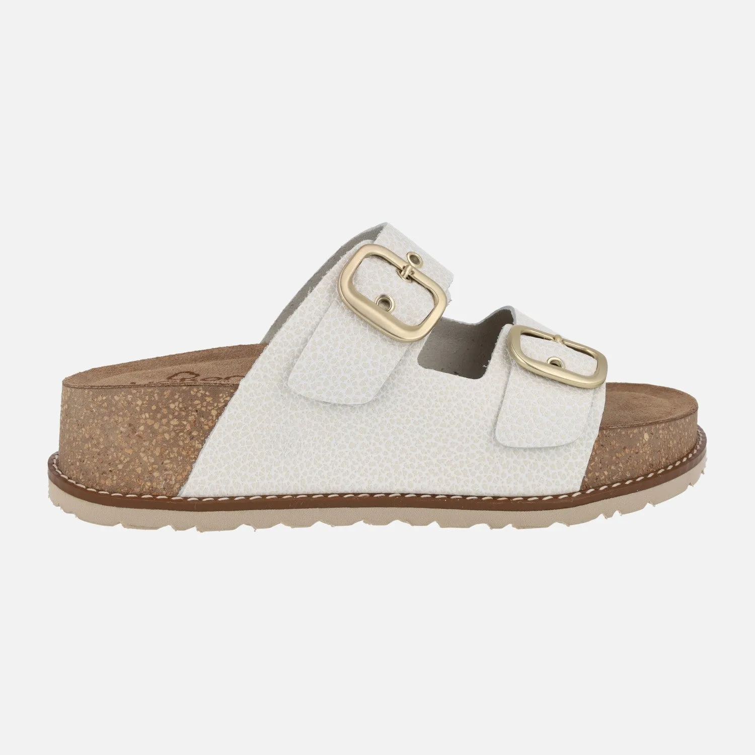 Sandalias de piel con plataforma y dos hebillas OCA 13