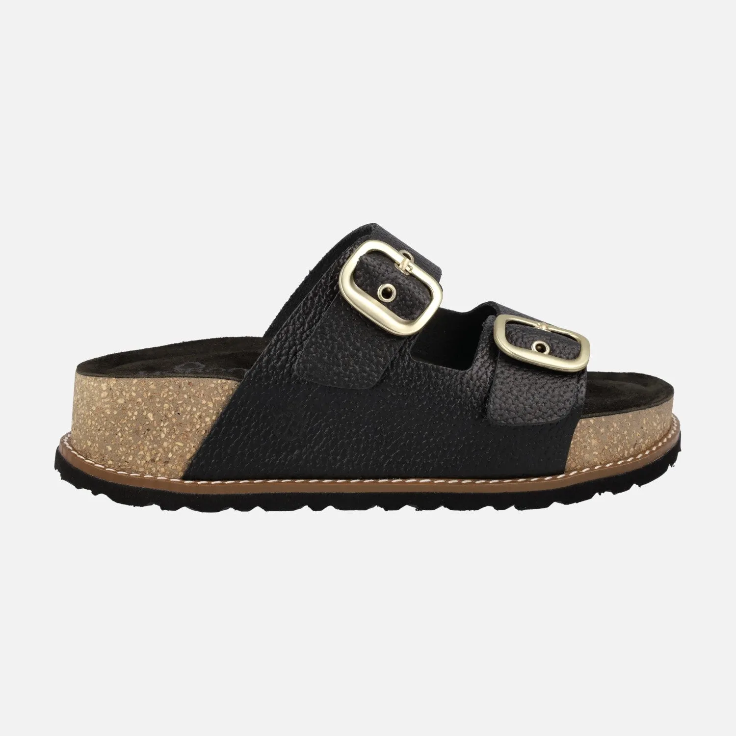 Sandalias de piel con plataforma y dos hebillas OCA 13