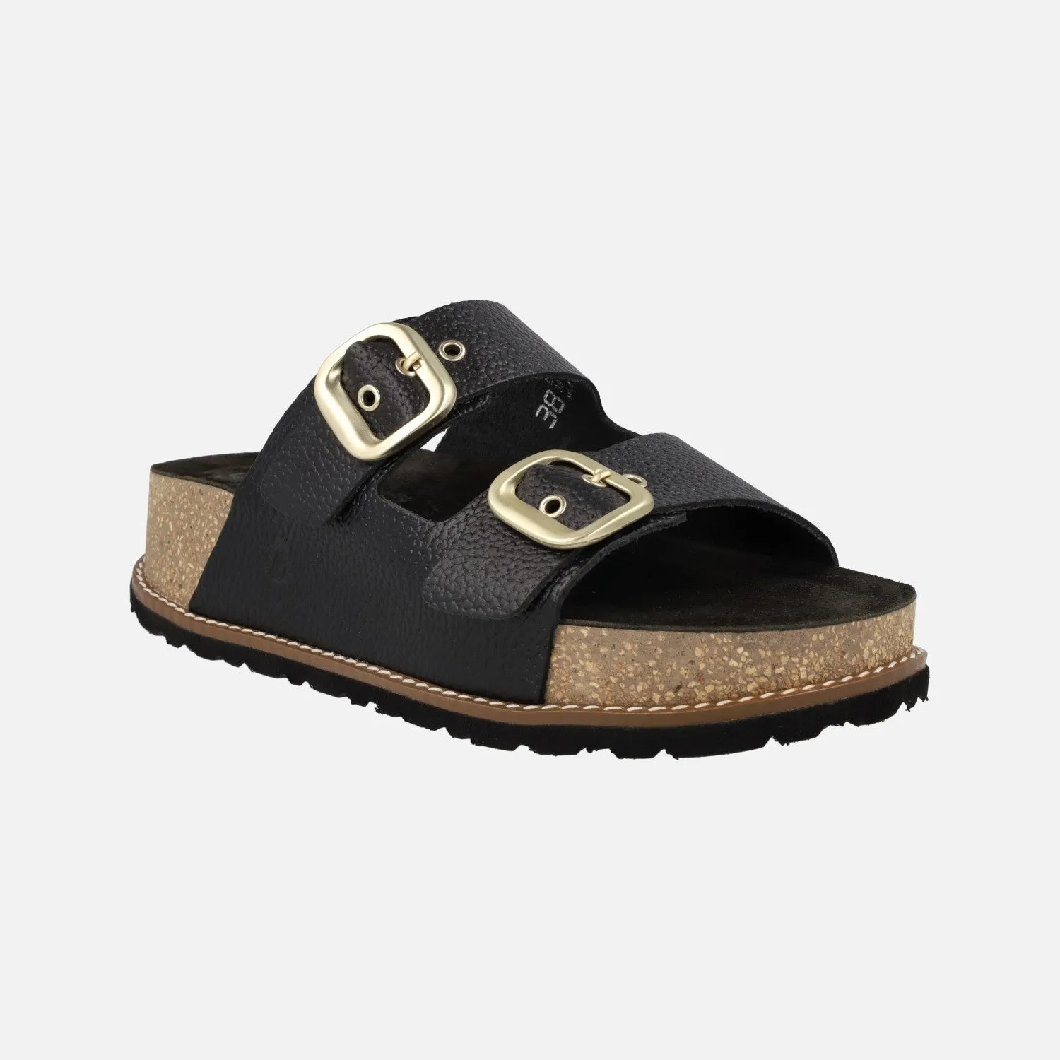 Sandalias de piel con plataforma y dos hebillas OCA 13