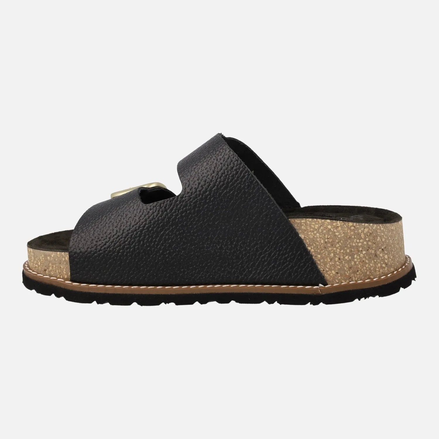 Sandalias de piel con plataforma y dos hebillas OCA 13