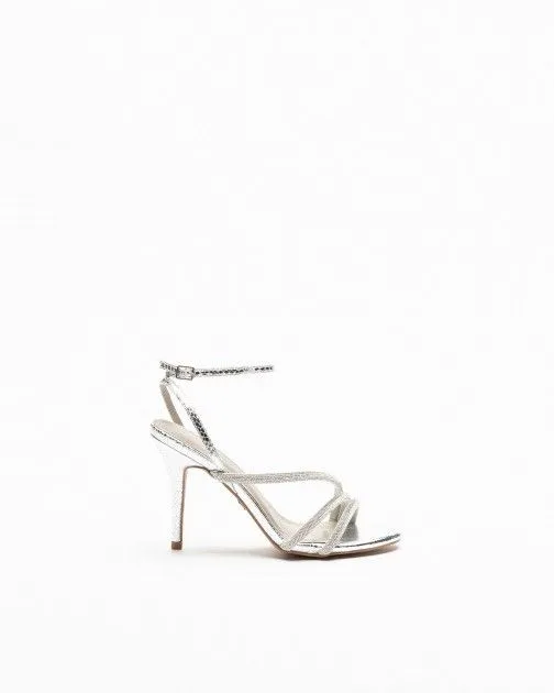 SANDALIAS DE TACóN ALTO GLOSS 211124 PLATEADO