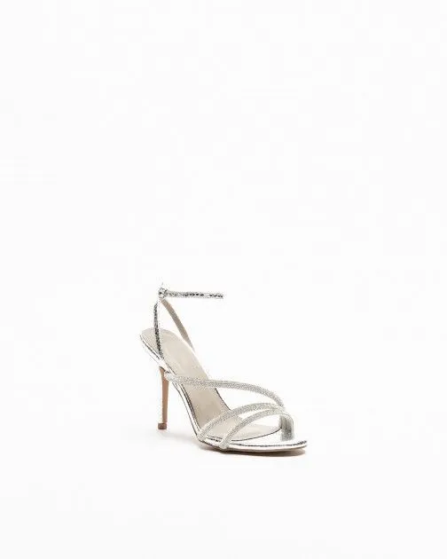 SANDALIAS DE TACóN ALTO GLOSS 211124 PLATEADO