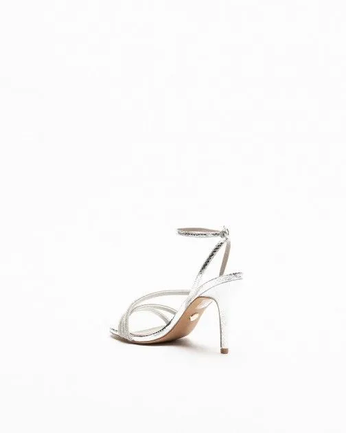 SANDALIAS DE TACóN ALTO GLOSS 211124 PLATEADO