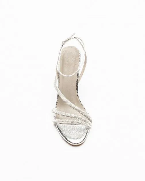SANDALIAS DE TACóN ALTO GLOSS 211124 PLATEADO