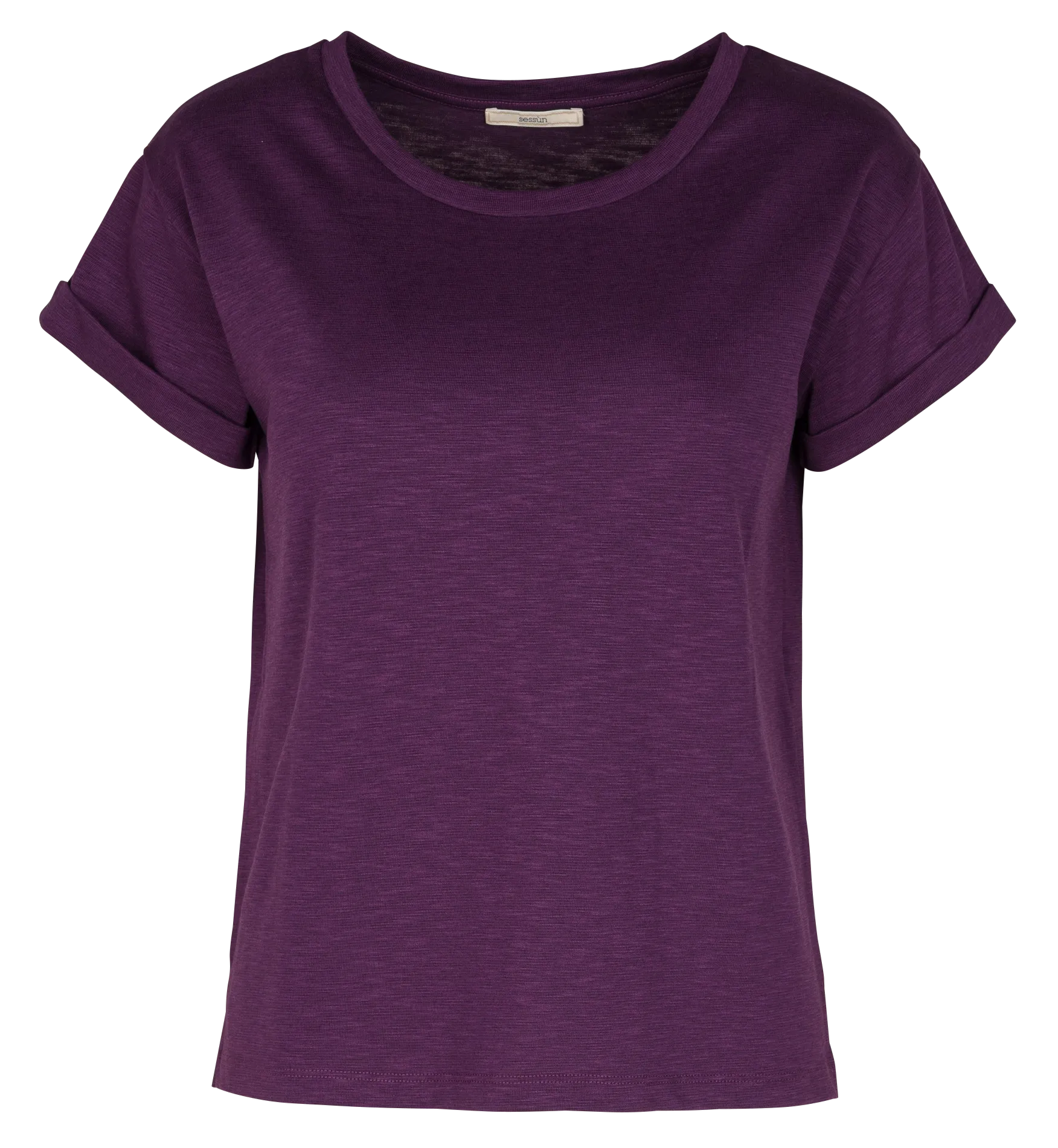 SESSUN ALBANO  CAMISETA DE CUELLO REDONDO CON MANGA 7/8 EN VIOLETA