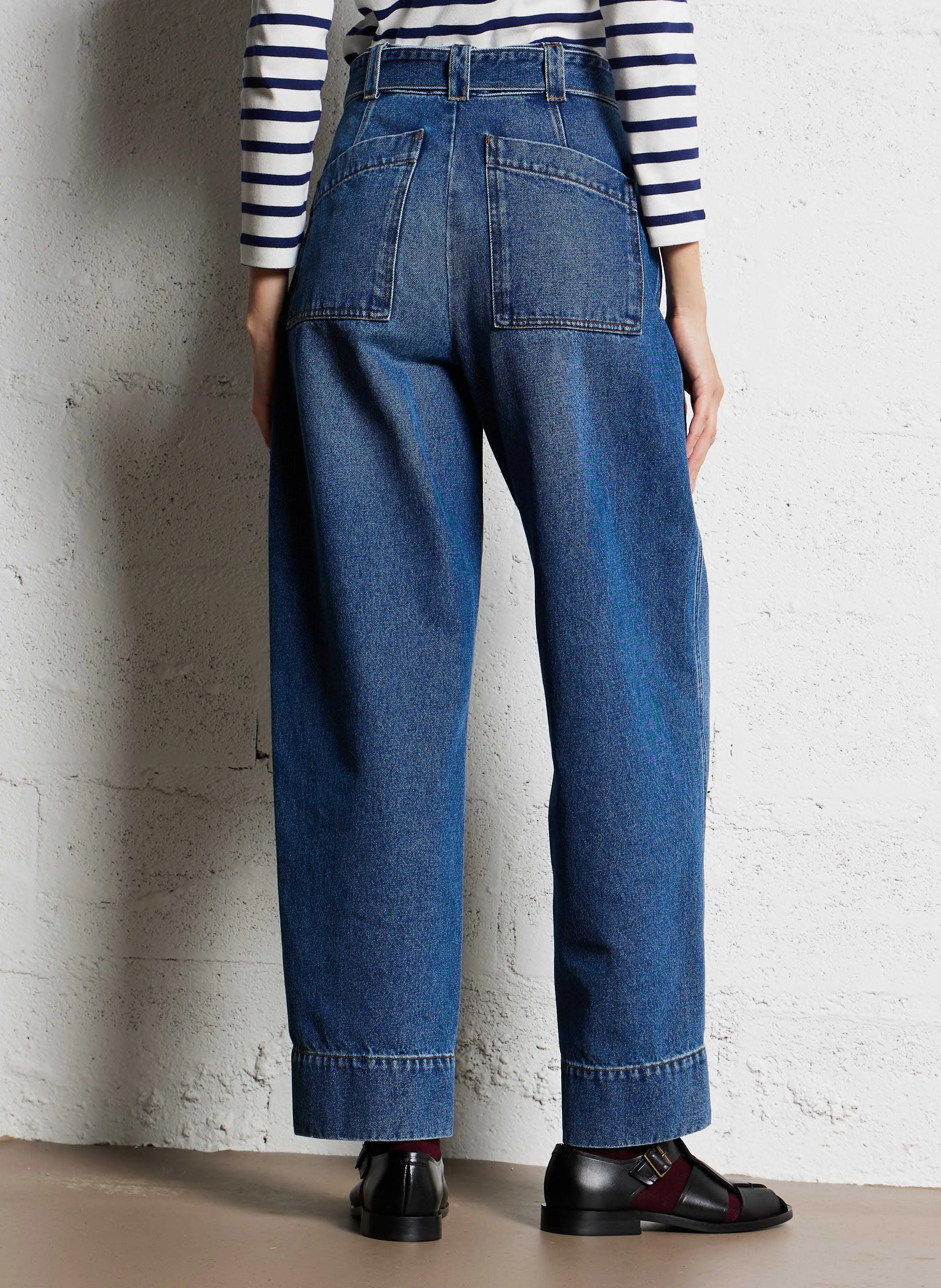 SOEUR VOLAGE  PANTALóN DE ALGODóN RECTO CSALLY EN AZUL