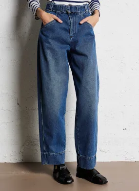 SOEUR VOLAGE - Pantalón de algodón recto Csally en azul