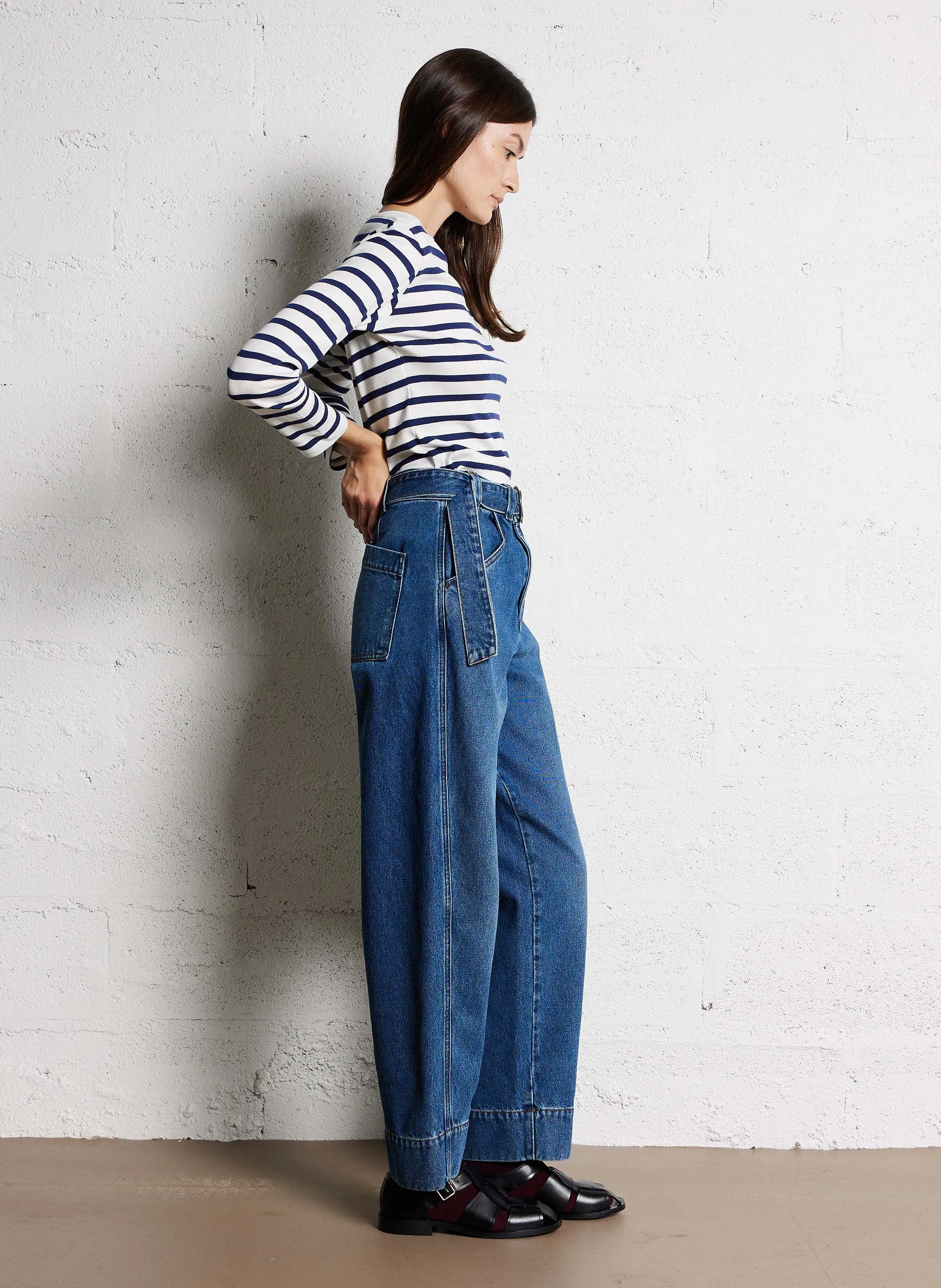 SOEUR VOLAGE  PANTALóN DE ALGODóN RECTO CSALLY EN AZUL