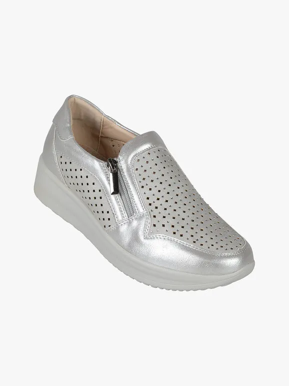 Soft Space Mocasines mujer confort con cuña y pedrería