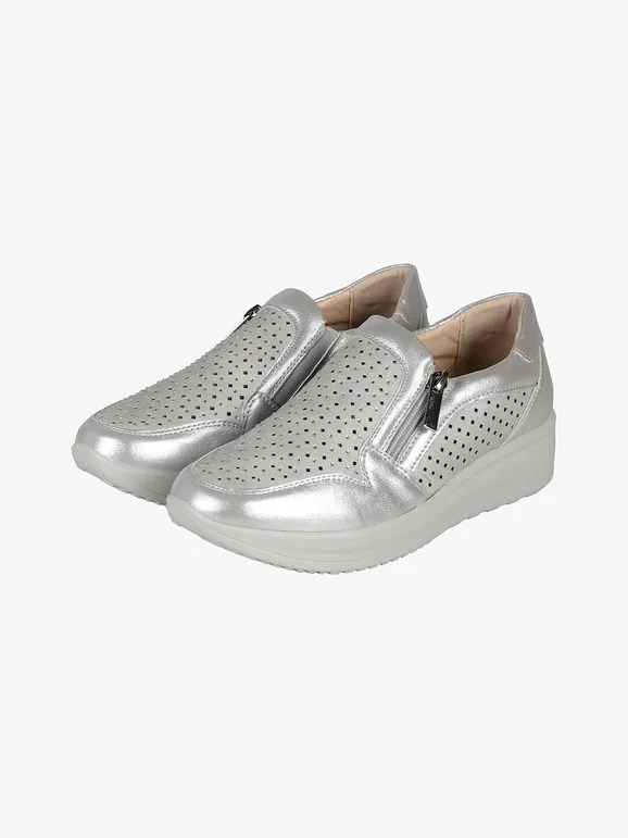 Soft Space Mocasines mujer confort con cuña y pedrería