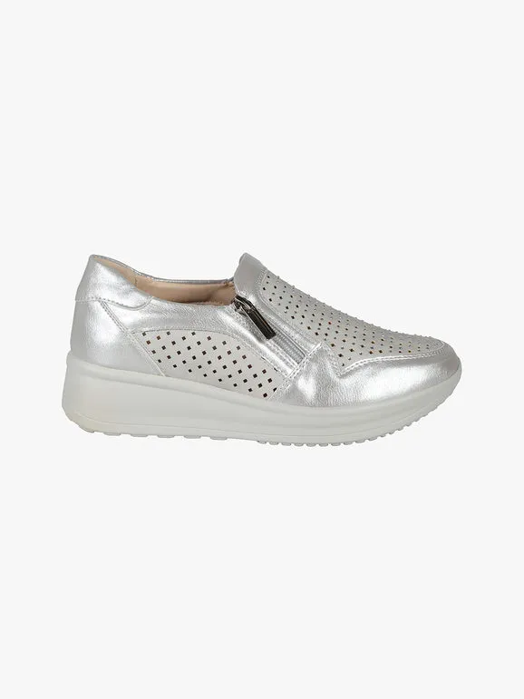 Soft Space Mocasines mujer confort con cuña y pedrería
