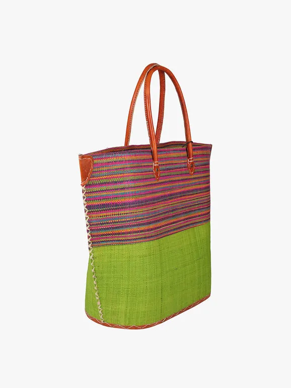 Solada Bolso de playa de paja de colores