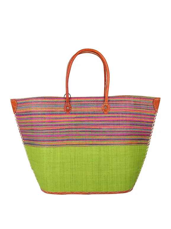 Solada Bolso de playa de paja de colores