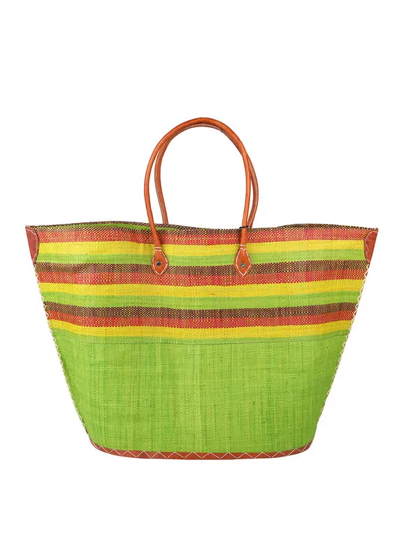 Solada Bolso de playa de paja de colores